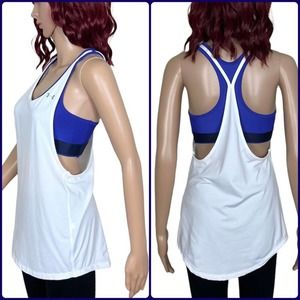 Under Armour Womens Tank & Sports Bra Combo XS White Purple Athletic Run